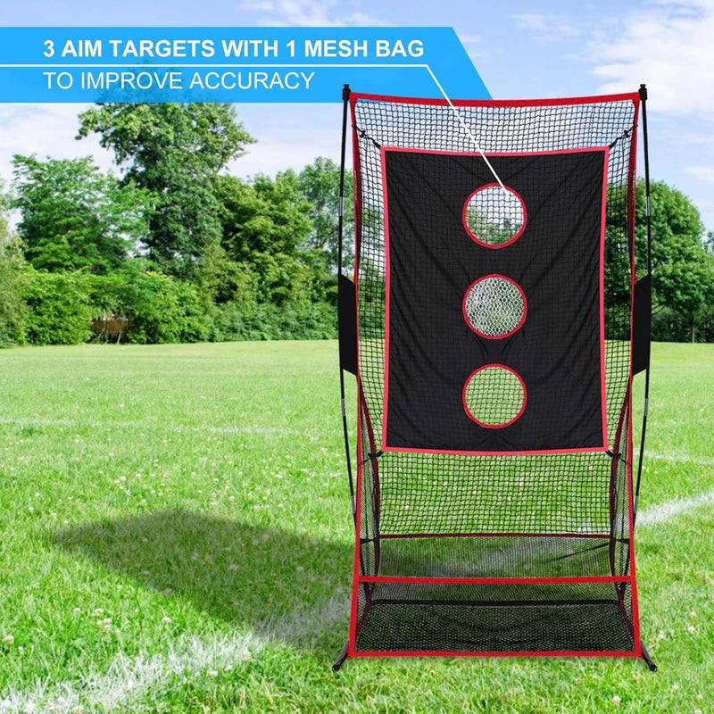 Sharellon Football Kicking Cage - Portable Football Punting Practice Net with 3 Target Cloth - 3x6FT Sports Field Training Set for Youth Kickers & Adults - Image 5